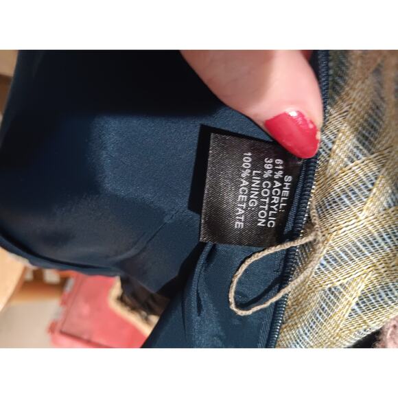 Hilton Hollis Size 8  blouse top silver and gold lined zipper back - Picture 4 of 4